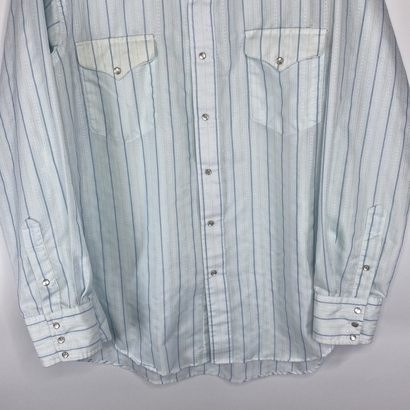 Vintage Ruddock Bros Shirtmakers Pear Snap Western Button Down Striped Shirt - Picture 4 of 10